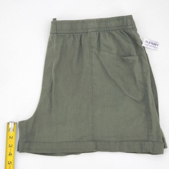 Old Navy Shorts Women Plus Size 3X High Rise Linen Rayon Goblincore Vacation - Picture 7 of 9